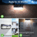 공장 OEM 132LED 슈퍼 밝은 광각 방수 벽 보안 모션 센서 정원 야드 통로를위한 태양 광